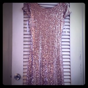 Sequin rose gold dress